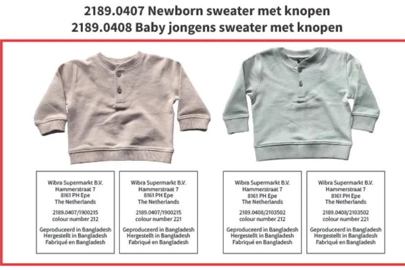 wibra newborn sweater
