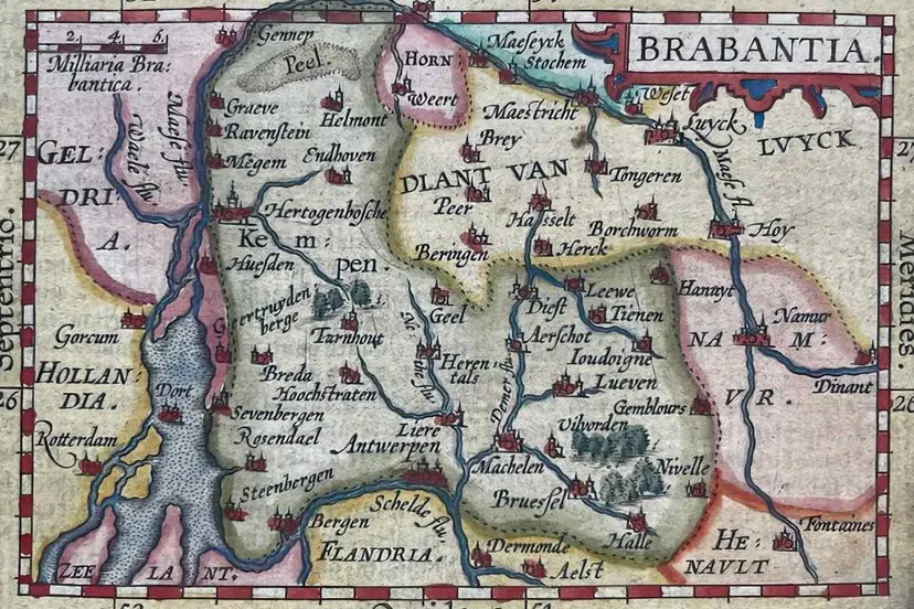 Oude kaart Brabant via Erfgoedhuis Veldhoven