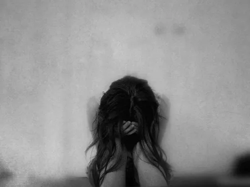 black and white black hair depressed girl hurt favimcom 365363