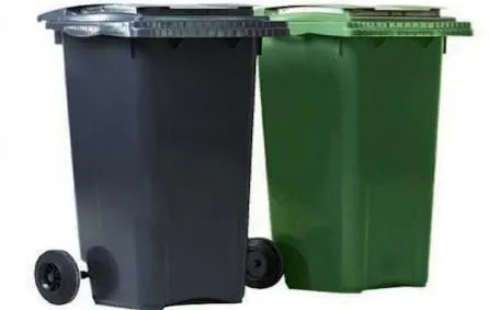 groenengrijs container afval