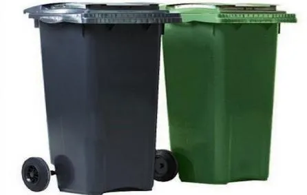 groenengrijs container afval