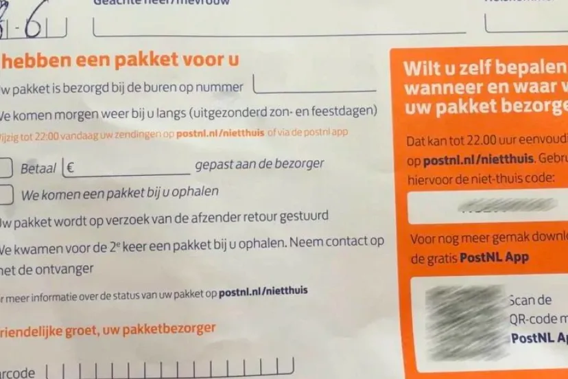 niet thuis post nl