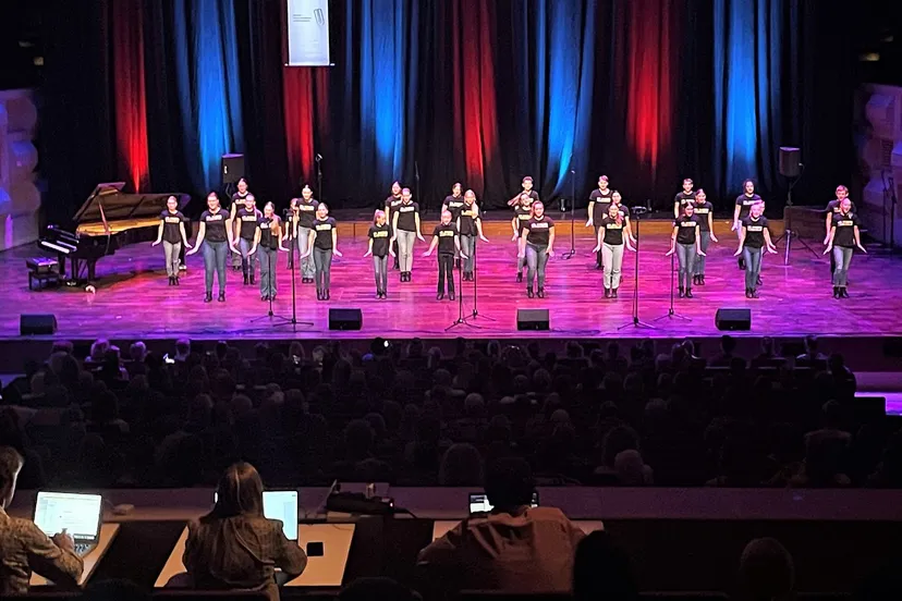 mini tijdens optreden in de doelen 2 002