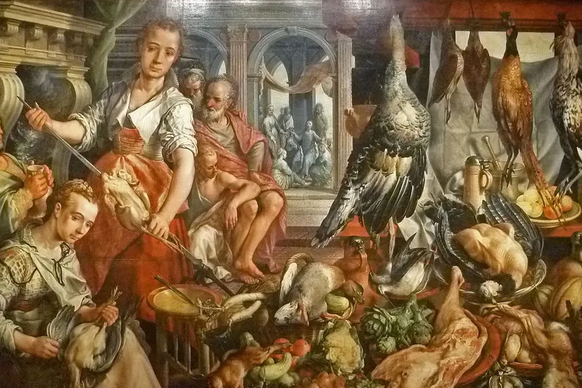 prent de welvoorziene keuken joachim beuckelaer 1566