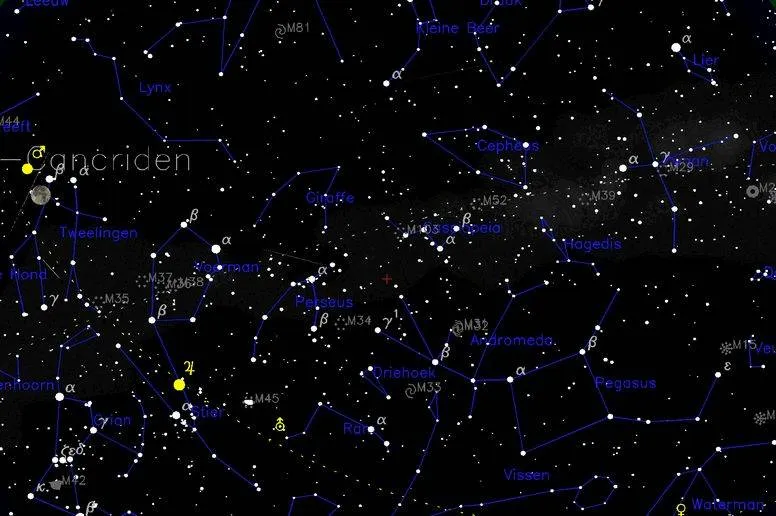 planetenparade hemelkaart