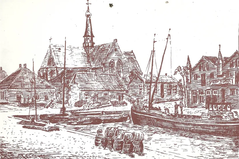 tekening haven waalwijk ca 1930