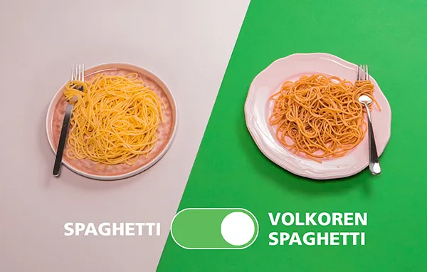 eetwissel witte spaghetti volkoren