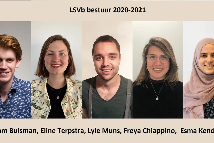 lsvb bestuur 2020 2021 sam buisman eline terpstra lyle muns freya chiappino en esma kendir