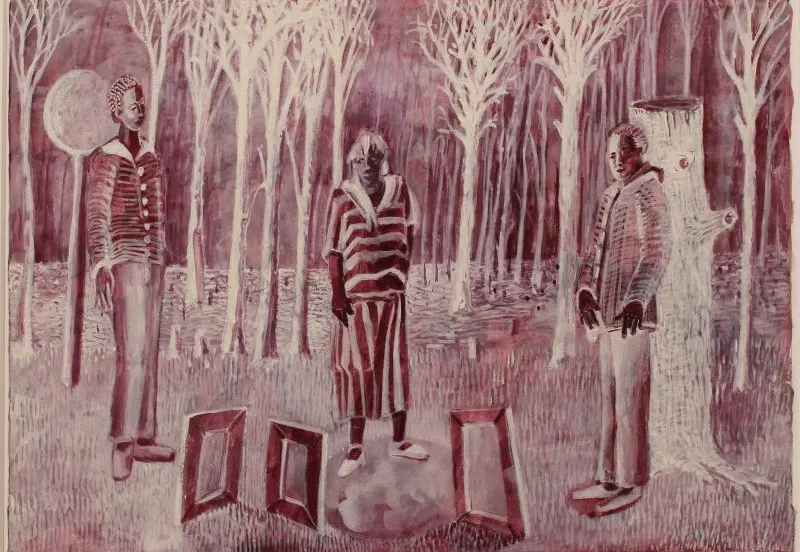 voor wit vage types tempera op papier 2018