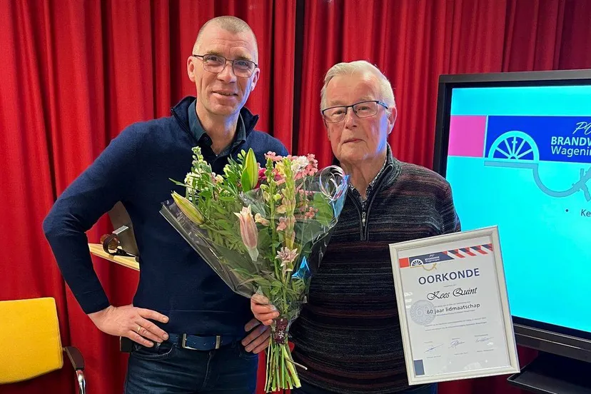 kees quint 60 jaar lid pv brandweer wageningen