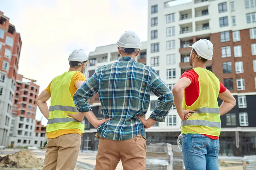 result-back-view-three-men-protective-helmets-holding-hands-his-waist-standing-construction-site-looking-buildings-construction-day