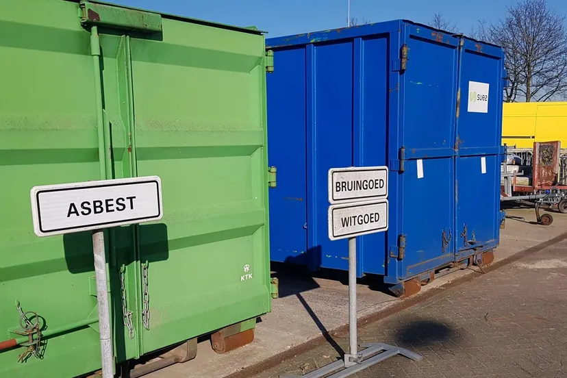 gemeentewerf containers groen en blauw