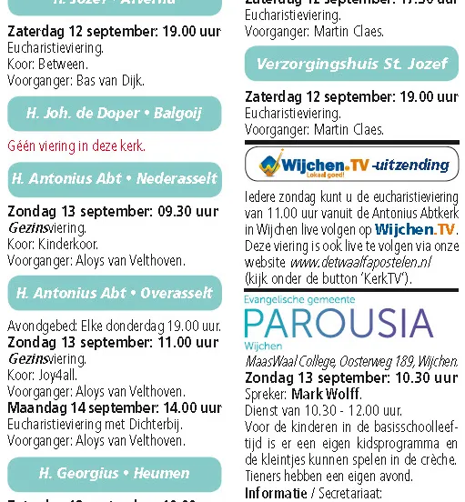 kerkberichten wijchen 090915