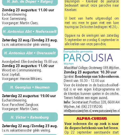 kerkberichten wijchen 190815