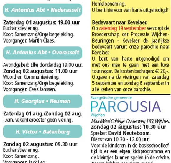 kerkberichten wijchen 290715
