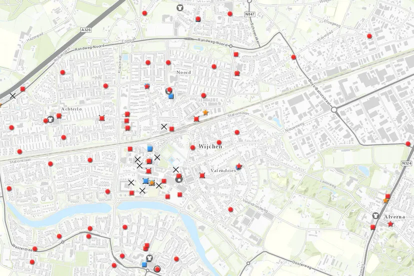 overzicht afvalcontainers