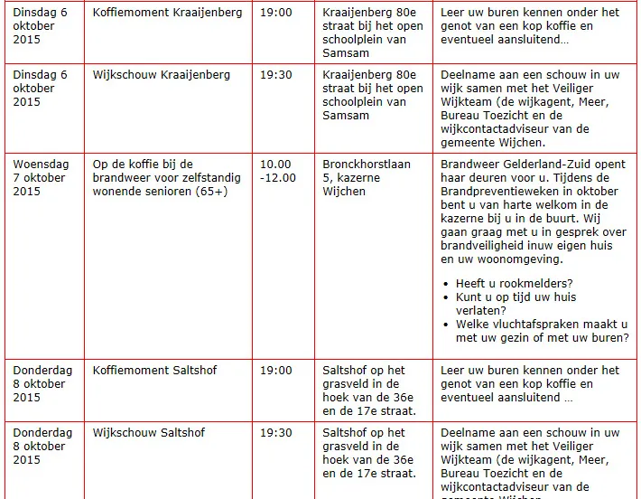 prgramma veiligheidsweek