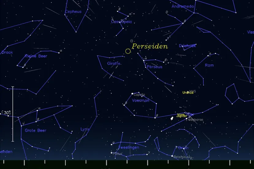 perseiden 2024 hemelkaart