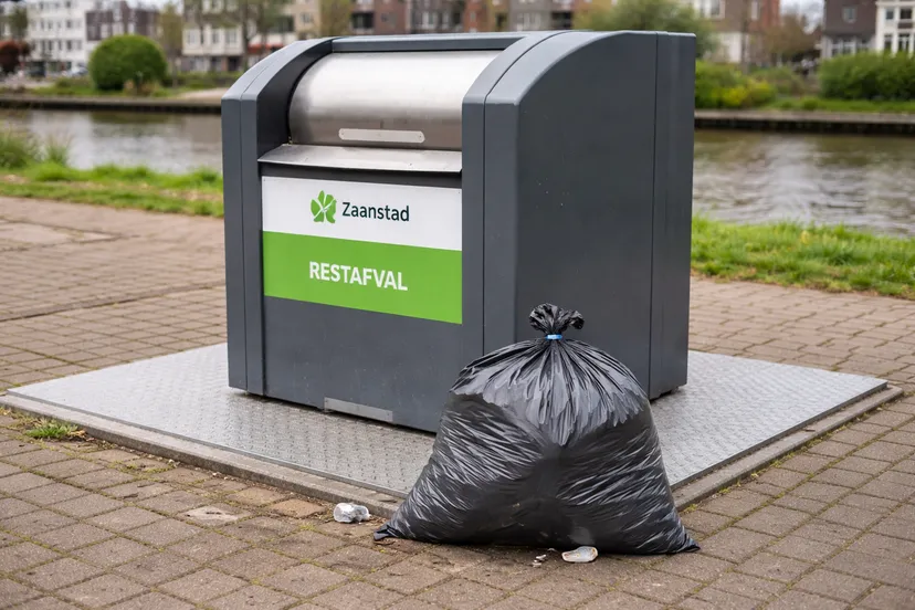 Overvolle vuilniszak in Zaanstad