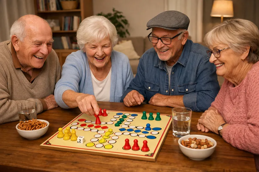 Spelletjesmiddag met vrienden aan tafel