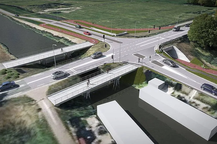 kruising leeghwaterweg zuiderweg n515 artist impression