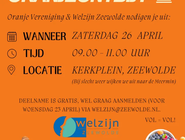 oranje ontbijt welzijn zeewolde