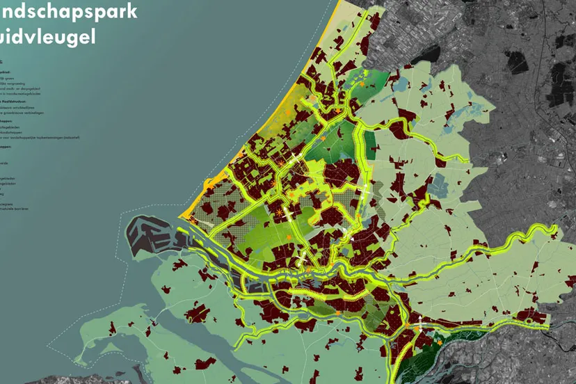 kaart landschapspark zuidvleugel