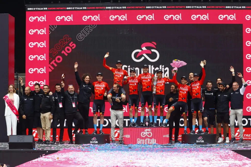 Bahrain - Victorious in the final podium in Verona after winning the team's classification
