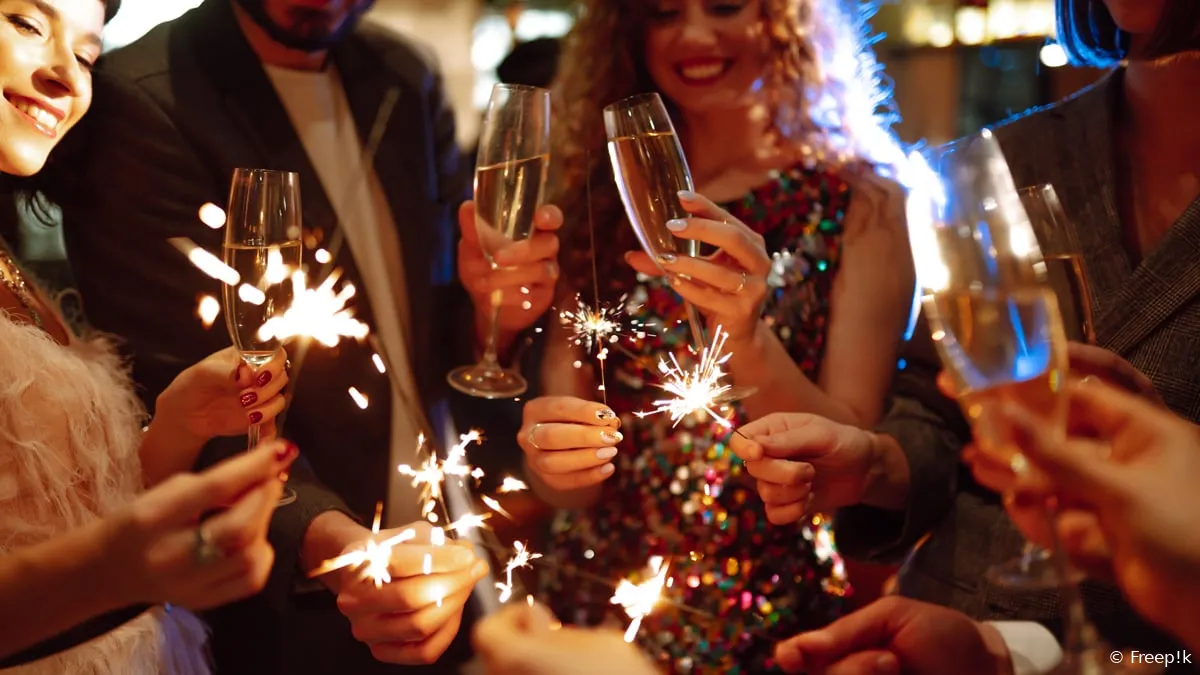 nieuwjaar feest sterretjes champagne