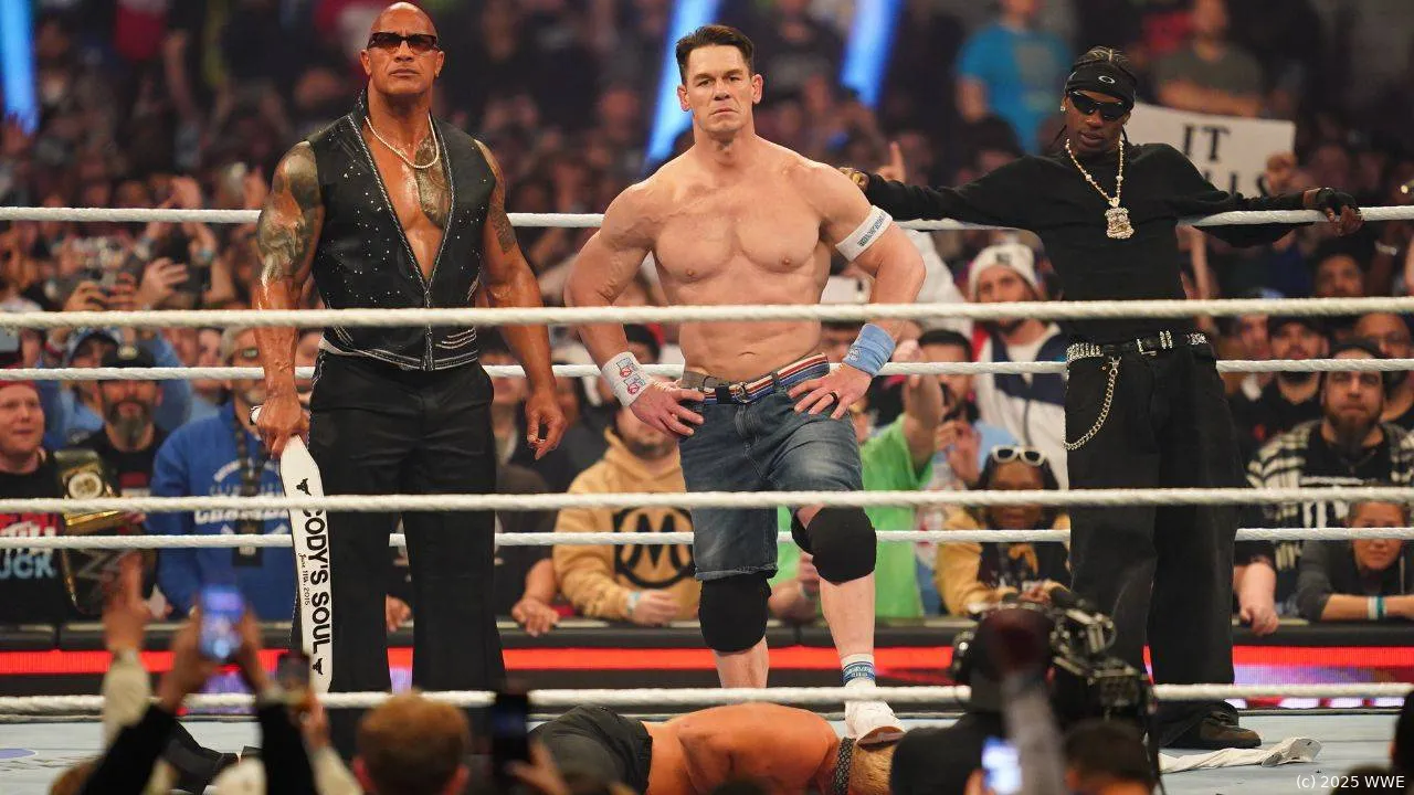 wwe elimination chamber 2025 rock cena scott