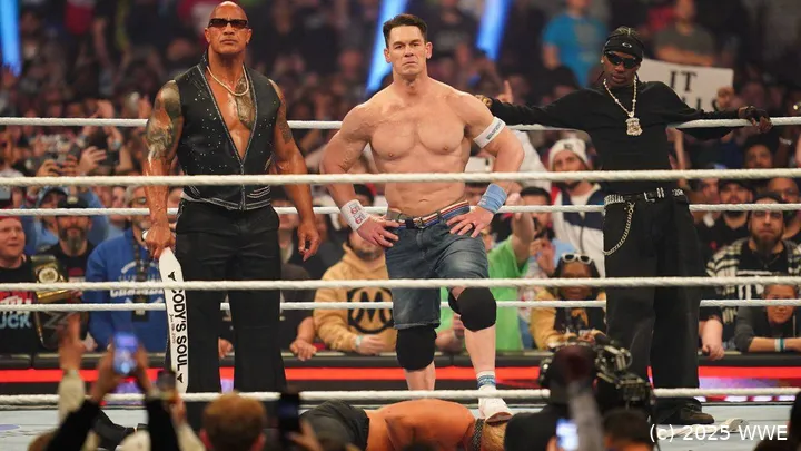 wwe elimination chamber 2025 rock cena scott