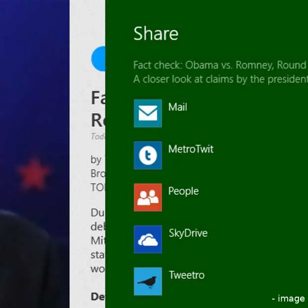 de windows 8 share functie