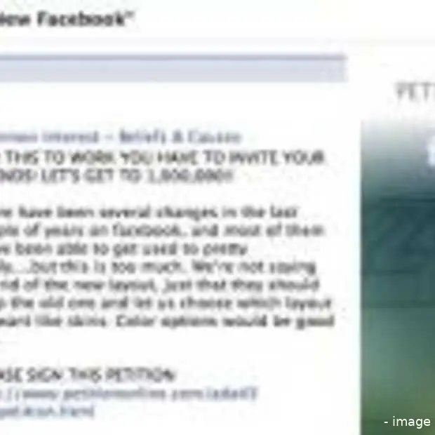 petitie tegen nieuwe facebook lay out