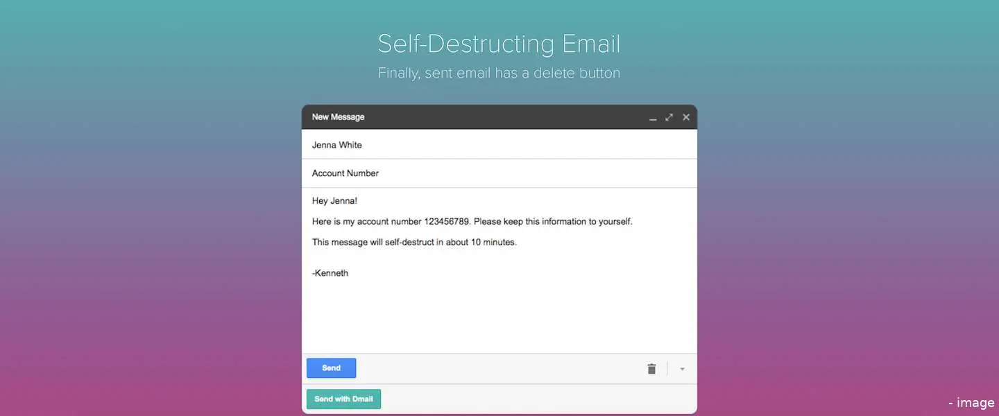 self destructing email dmail