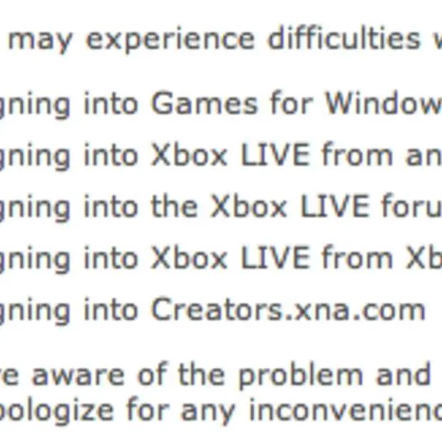 service xbox live is down