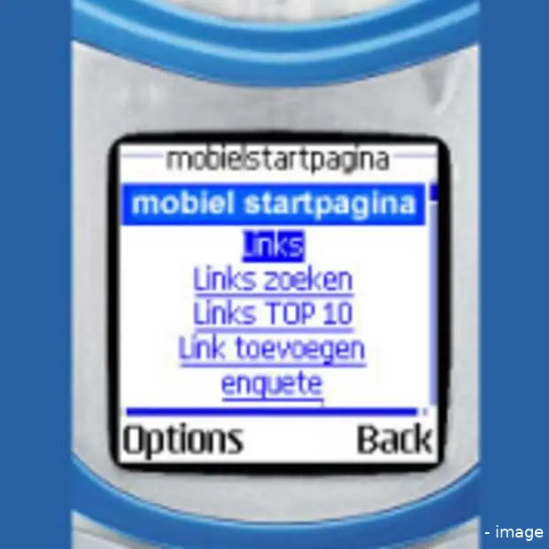 startpagina voor mobiele websites