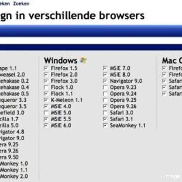 test je webdesign in verschillende brows
