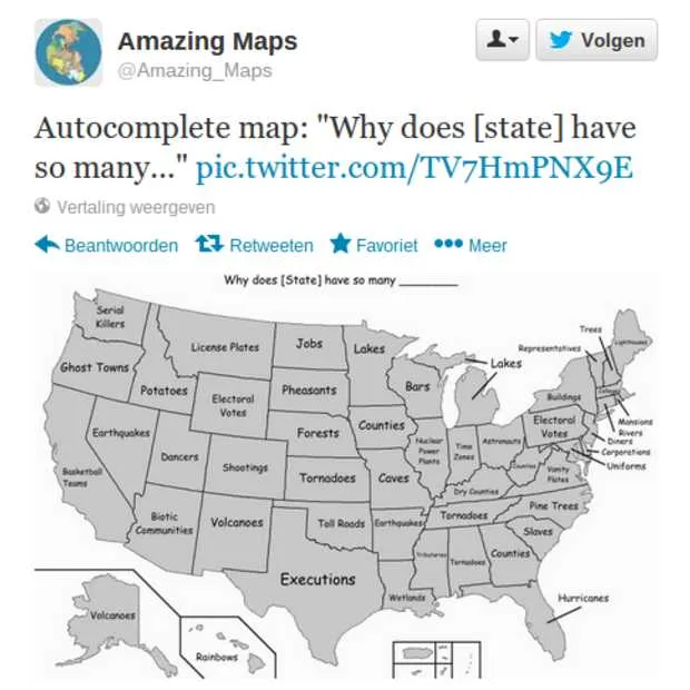 amerikaanse staten in kaart gebracht met