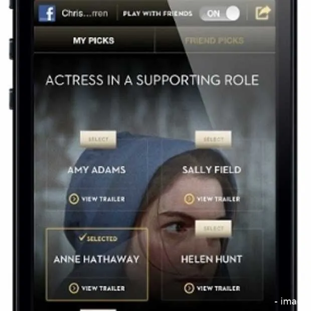 app voor de oscars dit jaar met social m