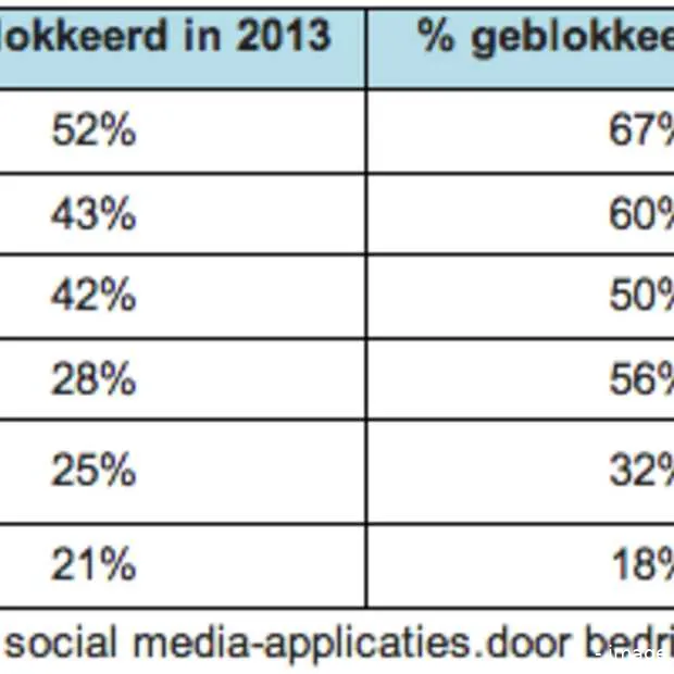 bedrijven blokkeren minder social media