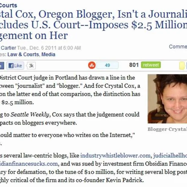 blogger heeft niet dezelfde rechten als