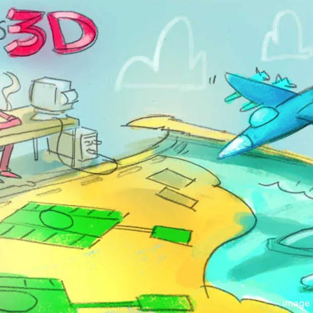 column 2d er brengt diepte in een 3d pro