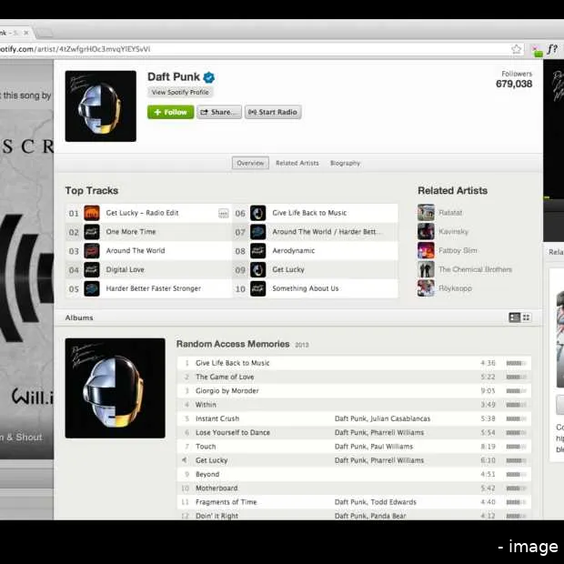 daft punk verbreekt record op spotify