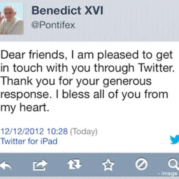 de paus start met tweeten vanaf een ipad