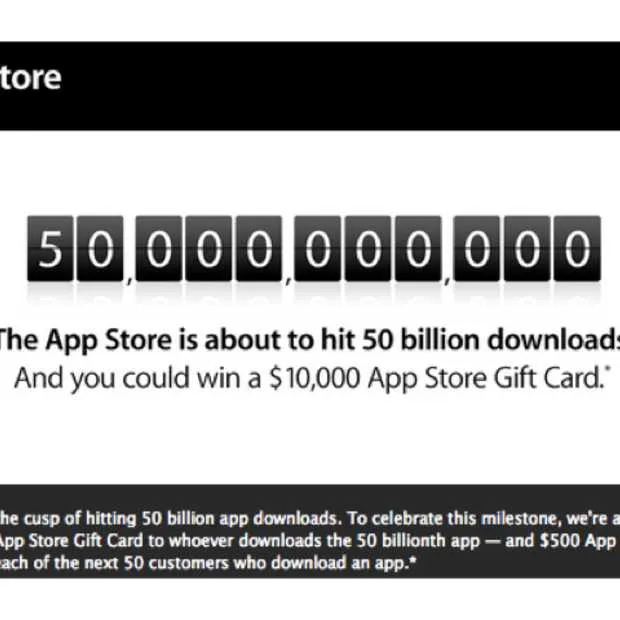 download nr 50 miljard in the apple stor