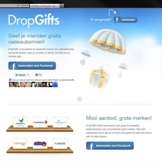 facebook app maakt gezamenlijk cadeaubon