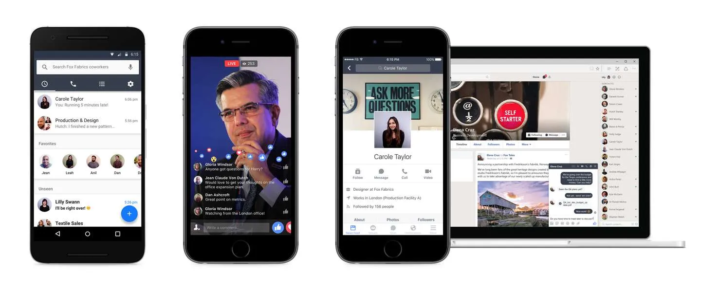 facebook for work apparaten