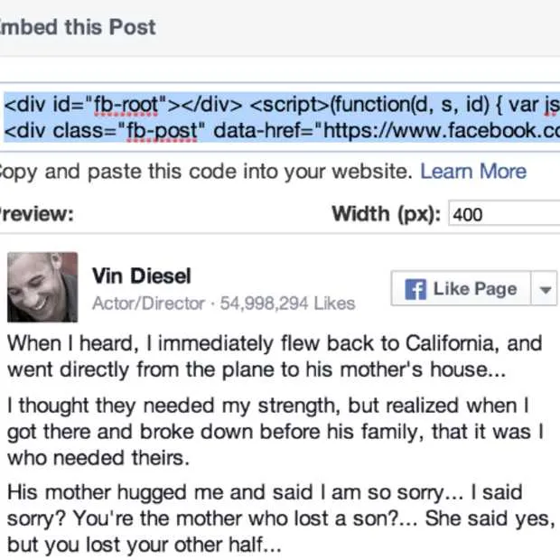facebook posts embedden nu iets flexibel