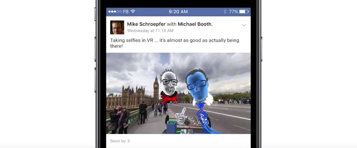 facebook selfie vr