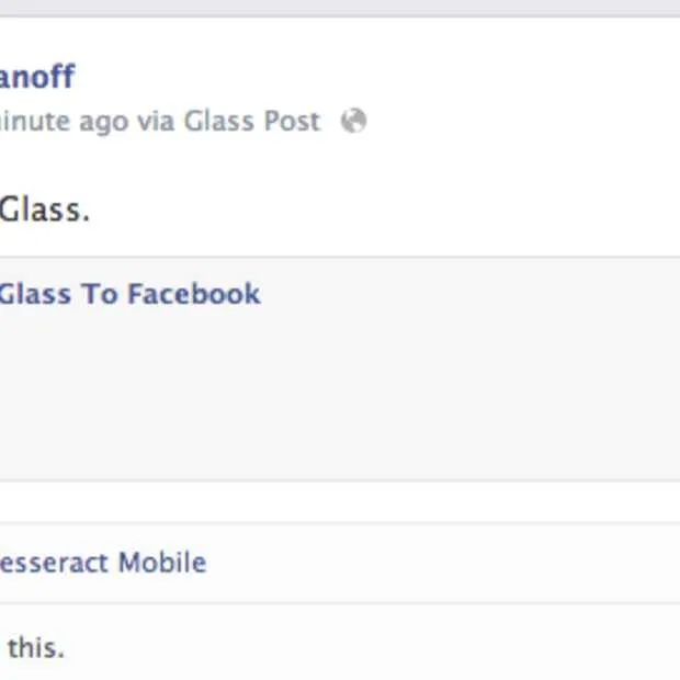 facebook werkend te zien op google glass